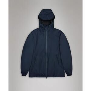 NEW RAINS storm breaker elasticated cuffs raincoat in navy blue